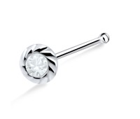 Twisted Stone Silver Bone Nose Stud NSKD-691